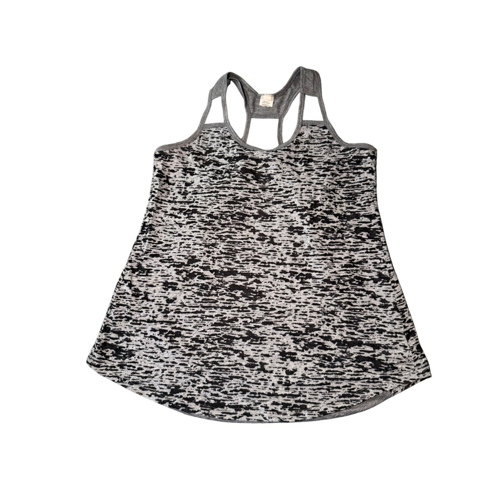 Soybu‎ Heathered Black White Space Dye Racerback Gym Tank Top Medium